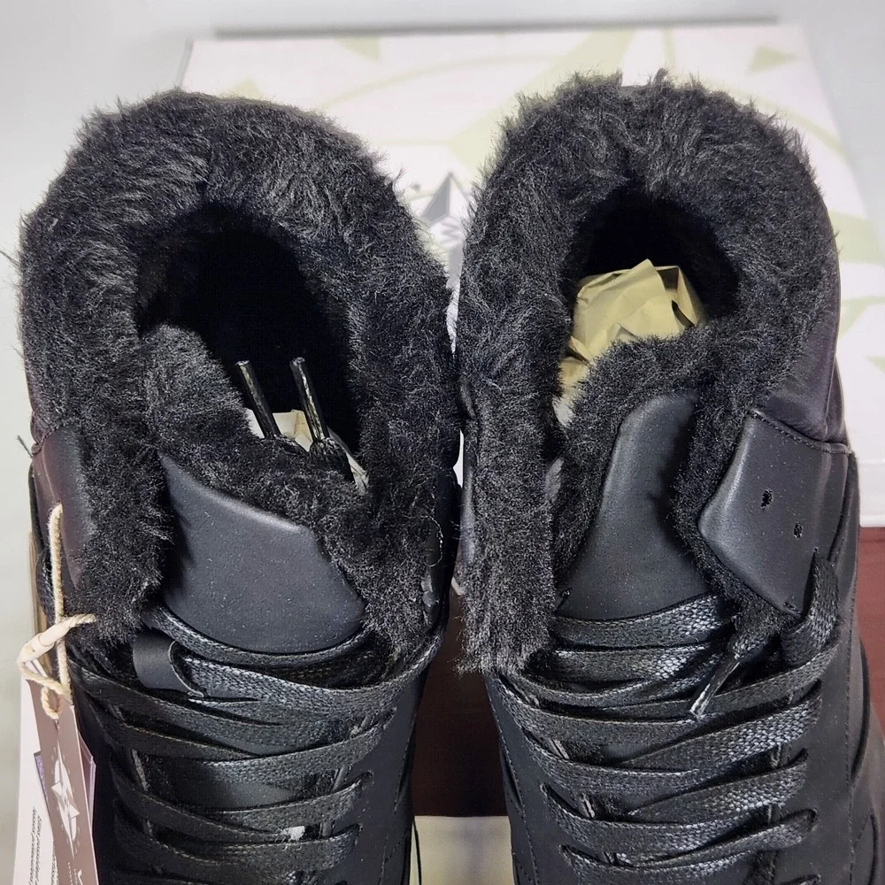 Wanderlust Sport Hiker Black Waterproof Faux Fur Lined Boots Women 9 2W T21615